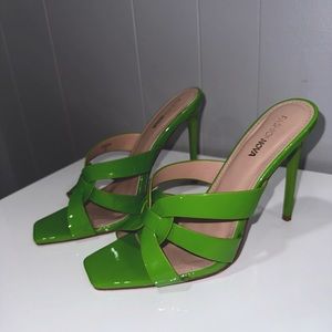 Like new lime green strapless heels